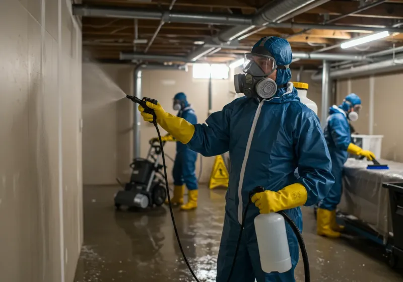 Basement Sanitization and Antimicrobial Treatment process in Clermont, IN