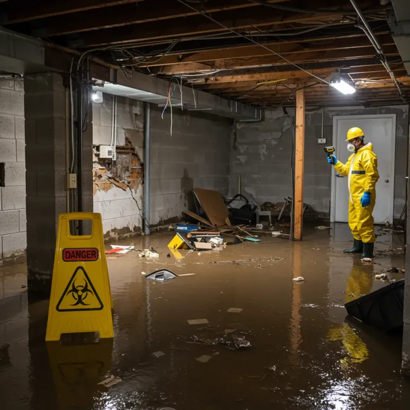 Flooded Basement Electrical Hazard in Clermont, IN Property